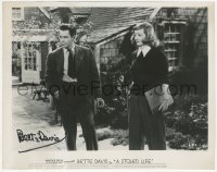9s0922 BETTE DAVIS signed 8x10 still 1946 close up by house with Glenn Ford in A Stolen Life!