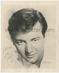 9s0930 BOBBY DARIN signed deluxe 8x10 still 1960s head & shoulders portrait of the popular singer!