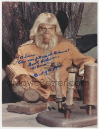 9s1374 BOOTH COLMAN signed color 8x10 REPRO photo 1980s as Dr. Zaius in Planet of the Apes!