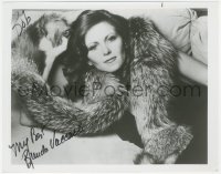 9s1205 BRENDA VACCARO signed 8x10 REPRO photo 1980s sexy close up laying down & wearing fur!