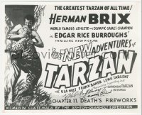 9s1209 BRUCE BENNETT signed 8x10 REPRO still 1980s title card image from New Adventures of Tarzan!