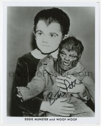 9s0936 BUTCH PATRICK signed 8x10 publicity still 1980s portrait as Eddie Munster holding Woof-Woof!