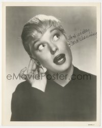 9s1215 CAROL CHANNING signed 8x10 REPRO photo 1980s wacky portrait with her hand to her ear!