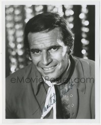 9s1220 CHARLTON HESTON signed 8x10 REPRO 1980s head & shoulders portrait, signed in person!