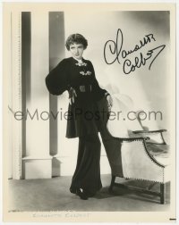 9s1227 CLAUDETTE COLBERT signed 8x10.25 REPRO photo 1970s full-length portrait wearing cool outfit!