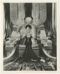 9s0947 CLAUDETTE COLBERT signed 8.25x10 still 1934 incredible portrait on throne from Cleopatra!