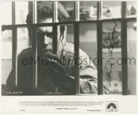 9s0948 CLINT EASTWOOD signed 8x9.5 still 1979 great close up behind bars in Escape From Alcatraz!
