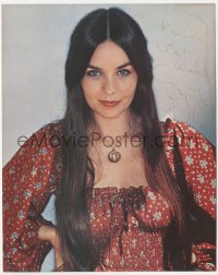 9s1380 CRYSTAL GAYLE signed color 8x10 REPRO photo 1990s sexy portrait of the country music singer!