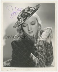 9s0977 EVELYN KEYES signed 8x10 still 1938 modeling a shallow sailor hat, making The Buccaneer!