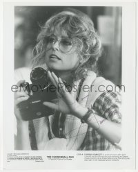 9s0978 FARRAH FAWCETT signed 8x10 still 1981 great c/u with camera & glasses in The Cannonball Run!
