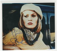 9s1385 FAYE DUNAWAY signed color 7.25x8 REPRO still 1990s great close up from Bonnie & Clyde!