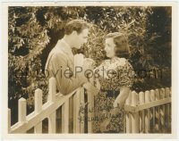 9s0981 FRANCES DRAKE signed 8x10 still 1935 talking to Clark Williams over fence in Transient Lady!