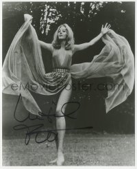 9s1267 INGRID PITT signed 8x10 REPRO photo 1980s full-length in skimpy sheer flowing dress!