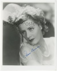 9s1269 IRENE DUNNE signed 8x10 REPRO photo 1980s close portrait of the pretty star wearing pearls!