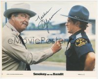 9s1025 JACKIE GLEASON signed 8x10 mini LC #1 1977 Sheriff Buford T. Justice in Smokey and the Bandit!