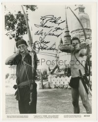 9s1043 JOCK MAHONEY signed 8.25x10.25 still 1963 in archery competition in Tarzan's Three Challenges!