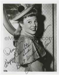 9s1294 JUNE ALLYSON signed 8x10 REPRO photo 1980s great smiling close up wearing wacky hat!