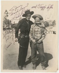9s1067 LASH LA RUE/AL FUZZY ST. JOHN signed 8x10 still 1940s the cowboy star & his sidekick!