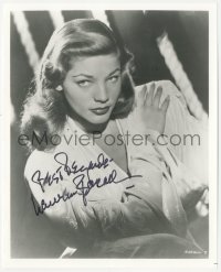 9s1300 LAUREN BACALL signed 8x10 REPRO still 1980s great seated portrait of the leading lady!