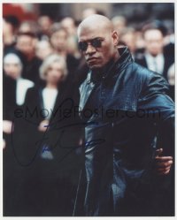 9s1406 LAURENCE FISHBURNE signed color 8x10 REPRO photo 2000s close up as Morpheus in The Matrix!