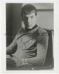 9s1303 LEONARD NIMOY signed 8x10 REPRO photo 1990s great close portrait of Star Trek's Mr. Spock!