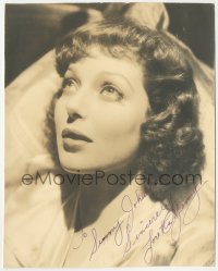 9s1076 LORETTA YOUNG signed deluxe 7.25x9.25 still 1930s super close portrait beautiful leading lady!