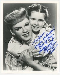 9s1317 MARGARET O'BRIEN signed 8x10 REPRO photo 1990s the child actress posing with Judy Garland!