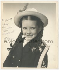 9s1082 MARGARET O'BRIEN signed deluxe 8x9.5 still 1940s cute portrait when she was a child star!