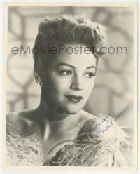 9s1087 MARTHA O'DRISCOLL signed deluxe 8x10 still 1940s sexy head & shoulders portrait w/ feathers!
