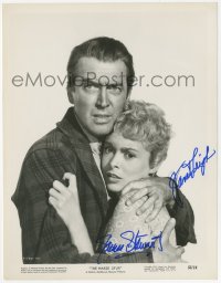 9s1103 NAKED SPUR signed 8x10 still 1953 by BOTH James Stewart AND Janet Leigh, scared close up!