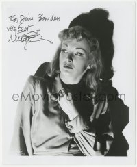 9s1331 NINA FOCH signed 8.25x10 REPRO photo 1980s great close portrait with shadow behind her!