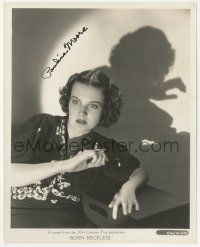 9s1116 PAULINE MOORE signed 8x10 still 1937 great scared portrait with shadow, making Born Reckless!
