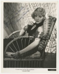 9s1146 ROSEMARY AMES signed 8x10 still 1934 sexy close up sitting in bamboo chair, making Pursued!