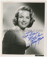 9s1160 TERRY MOORE signed 8.25x10 still 1950s sexy close portrait wearing a tight striped sweater!