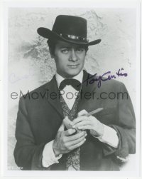 9s1360 TONY CURTIS signed 8x10 REPRO still 1980s great portrait with cigar from The Rawhide Years!