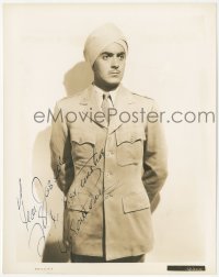 9s1165 TYRONE POWER JR. signed 8x10 still 1939 great posed portrait in turban from The Rains Came!