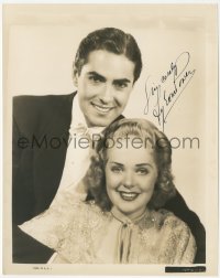 9s1168 TYRONE POWER JR. signed 8x10 still 1938 portrait with Alice Faye in Alexander's Ragtime Band!