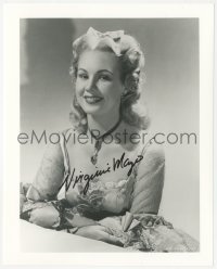 9s1363 VIRGINIA MAYO signed 8x10 REPRO still 1980s beautiful smiling portrait in low-cut dress!