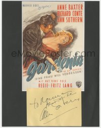 9s0798 ANN SOTHERN signed 4x5 album page in 9x11 display 1980s ready to frame & hang on the wall!