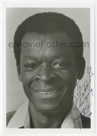 9s0745 BROCK PETERS signed 5x7 photo 1980s great head & shoulders of the African American star!