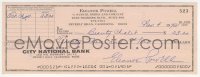 9s0727 ELEANOR POWELL signed canceled check 1972 she paid $23.00 to the Beauty Chalet!