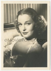 9s0591 DOROTHY HART signed deluxe 5x7 fan photo 1940s sexy head & shoulders portrait in shadows!