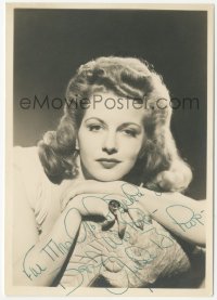9s0593 JULIE BISHOP signed deluxe 5x7 fan photo 1943 sexy portrait resting her head on her hands!