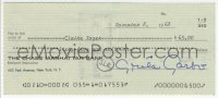 9s0731 GRETA GARBO signed canceled check 1968 paying $65 to her personal maid Claire Koger!