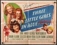 9s0303 THREE LITTLE GIRLS IN BLUE signed 1/2sh 1946 TWICE by George Montgomery!