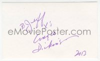 9s0824 ANGIE DICKINSON signed 3x5 index card 2017 it can be framed & displayed with a repro!