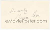 9s0828 BESSIE LOVE signed 3x5 index card 1980s it can be framed & displayed with a repro!