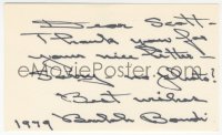 9s0829 BEULAH BONDI signed 3x5 index card 1979 it can be framed & displayed with a repro!