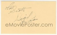 9s0836 DAVID BRIAN signed 3x5 index card 1980s it can be framed & displayed with a repro!