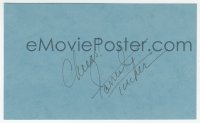 9s0842 FORREST TUCKER signed 3x5 index card 1980s it can be framed & displayed with a repro!